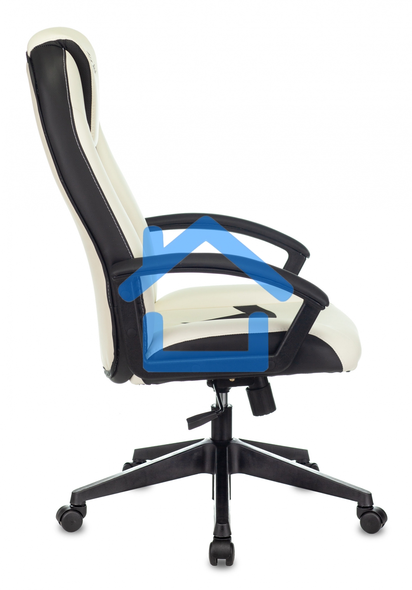 Кресло игровое Бюрократ Zombie 8 белый/черный, искусственная кожа, крестовина пластик