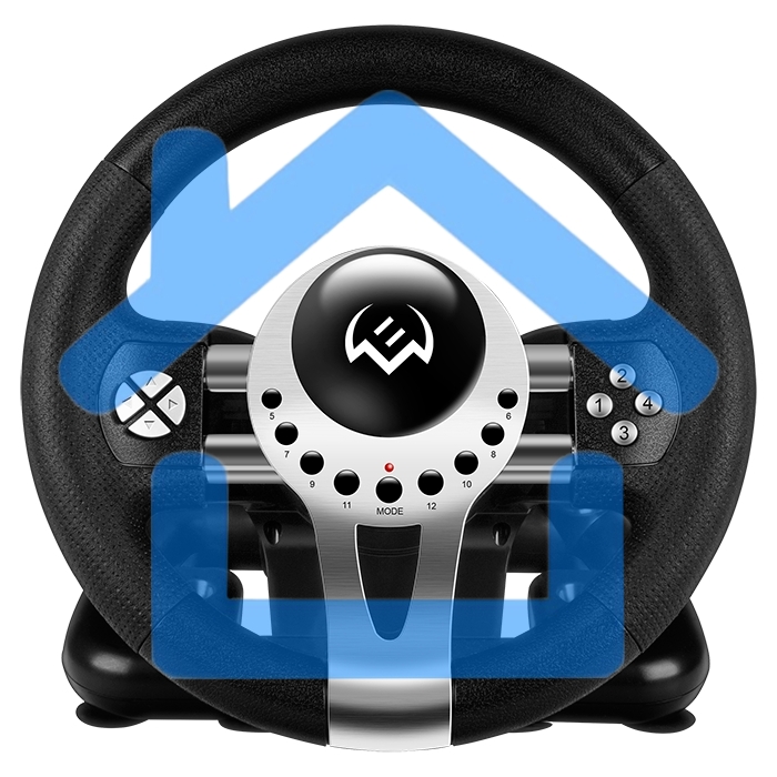 Руль SVEN GC-W700 (педали, вибро, скоба, лепестки, АКПП, D-pad, 12 кл, резин. вставки, PC/Xinput)