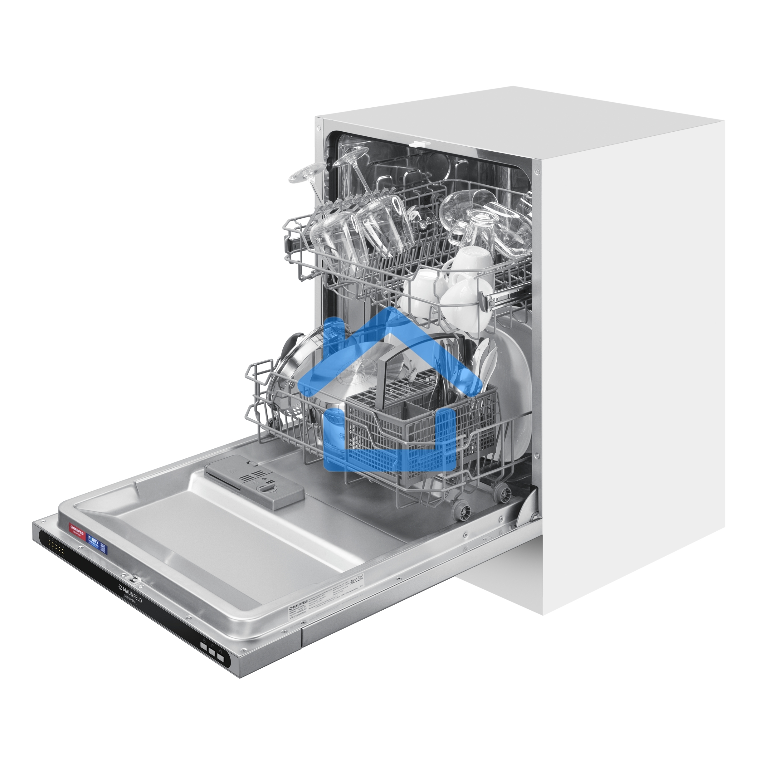 Встраиваемая посудомоечная машина Maunfeld MLP6022A01, черный, 59.8 см, 12 компл., 49 дБ, класс A++