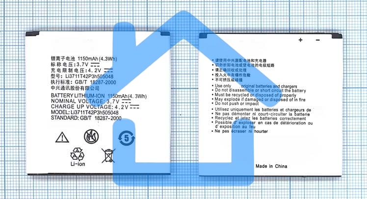 Аккумуляторная батарея Li3711T42P3h505048 для ZTE N795 ZTE U791 3.7V 4.3Wh