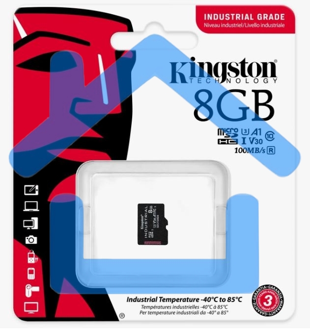 Флеш карта microSDHC 8Gb Class10 Kingston <SDCIT2/8GbSP> Industrial Temperature Class UHS-I без адаптера