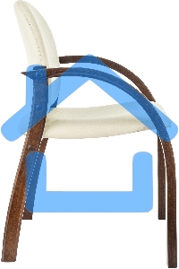 Стул Бюрократ ДЖУНО светло-бежевый, эко.кожа, на ножках дерево