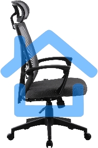 Кресло компьютерное Cactus CS-MC414-GY черный/серый, сетка/ткань, с подголов. крестов. пластик, пластик черный