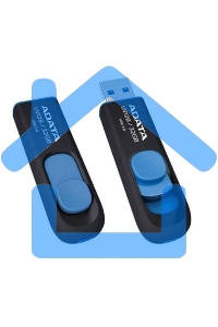 Флешка USB ADATA UV128 (AUV128-128G-RBE), 128Gb, USB 3.0, R/W 100/30, черный/синий
