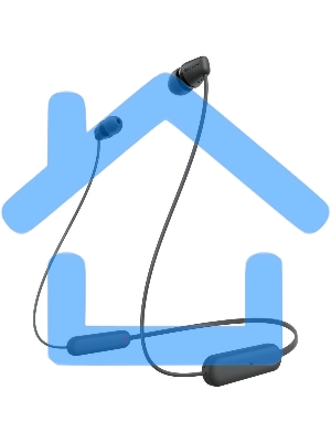 Гарнитура вкладыши Sony WI-C100 черный беспроводные bluetooth шейный обод