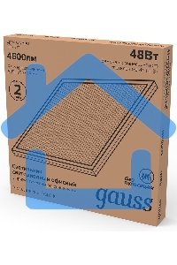 Светильник светодиодный Gauss IP20 595х595х19мм 48W 4250lm 6500K призма LED 1/4