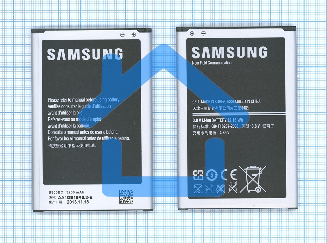 Аккумуляторная батарея B800BC для Samsung Galaxy Note 3 N9000 N9005 3.8 V 12.16Wh