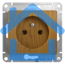 Механизм розетки 1-м СП Glossa 16А IP20 без заземл. дер. дуб SchE GSL000541