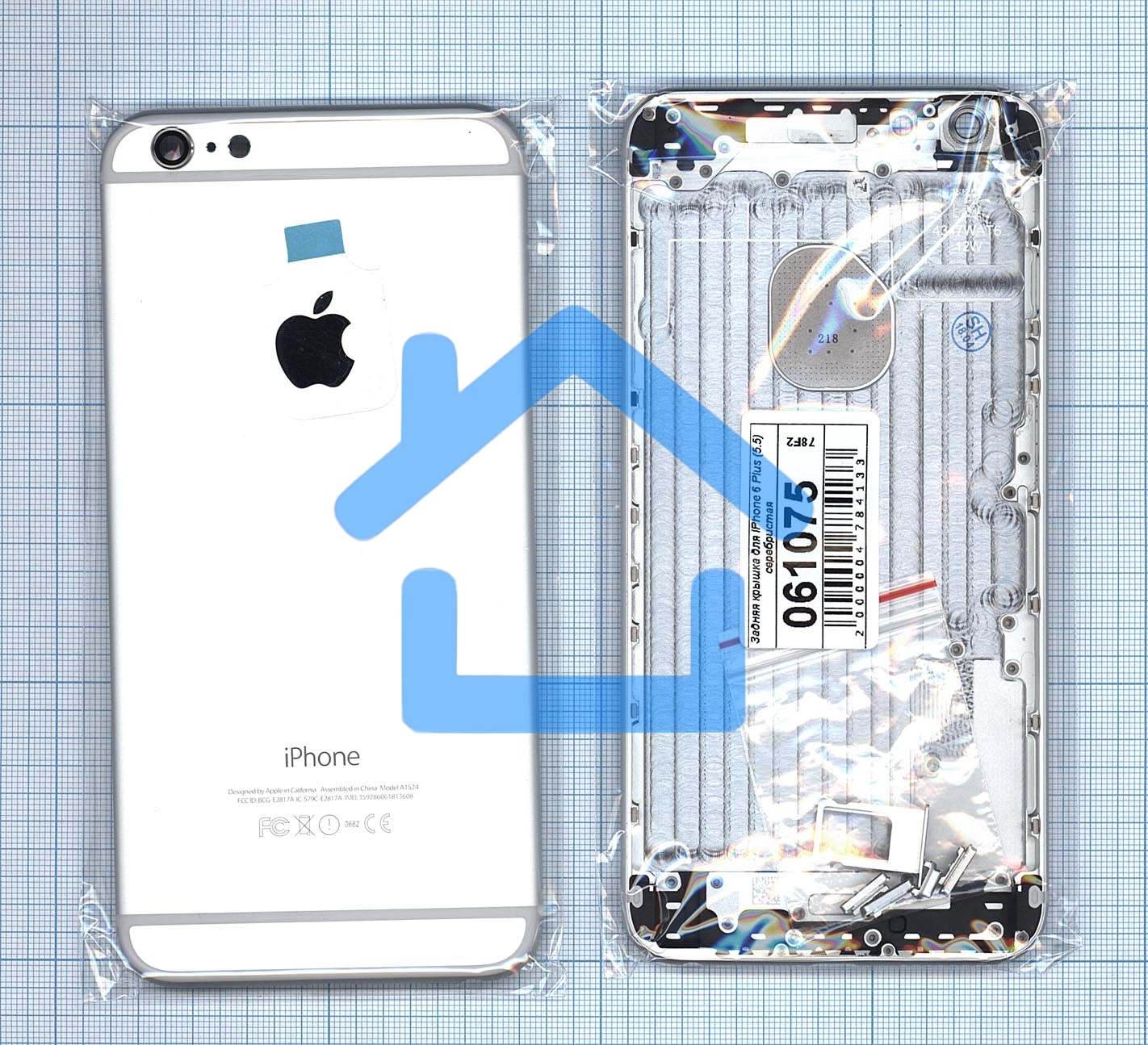 Задняя крышка для iPhone 6 Plus (5.5) серебристая