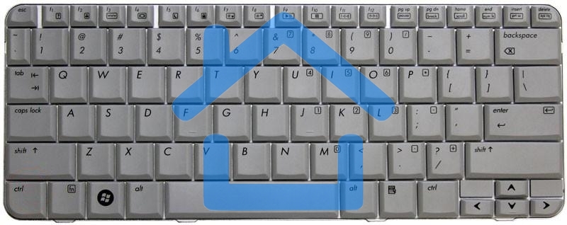 Клавиатура для ноутбука HP Pavilion TX1000 TX2000 TX2100 TX2500 серая