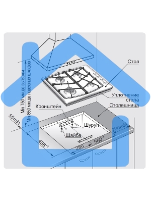 Газовая варочная панель Gefest СН 1211 К21