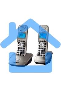 Телефон беспроводной (DECT) Panasonic KX-TG2512RUN (платиновый) Доп трубка в комплекте,АОН, Caller ID,спикерфон на трубке,полифония