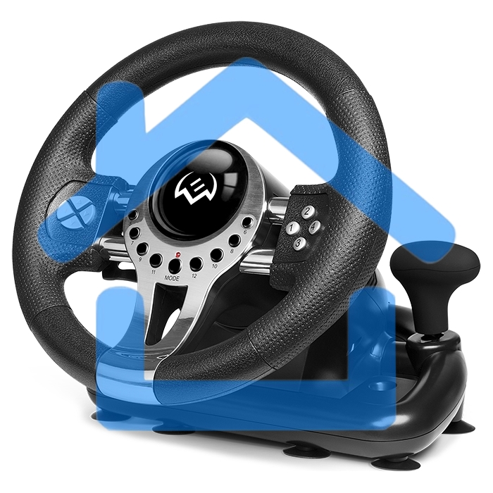 Руль SVEN GC-W700 (педали, вибро, скоба, лепестки, АКПП, D-pad, 12 кл, резин. вставки, PC/Xinput)