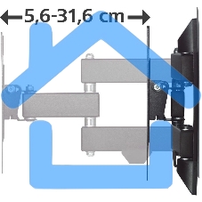 Кронштейн для телевизора Hama 00220822 черный 19