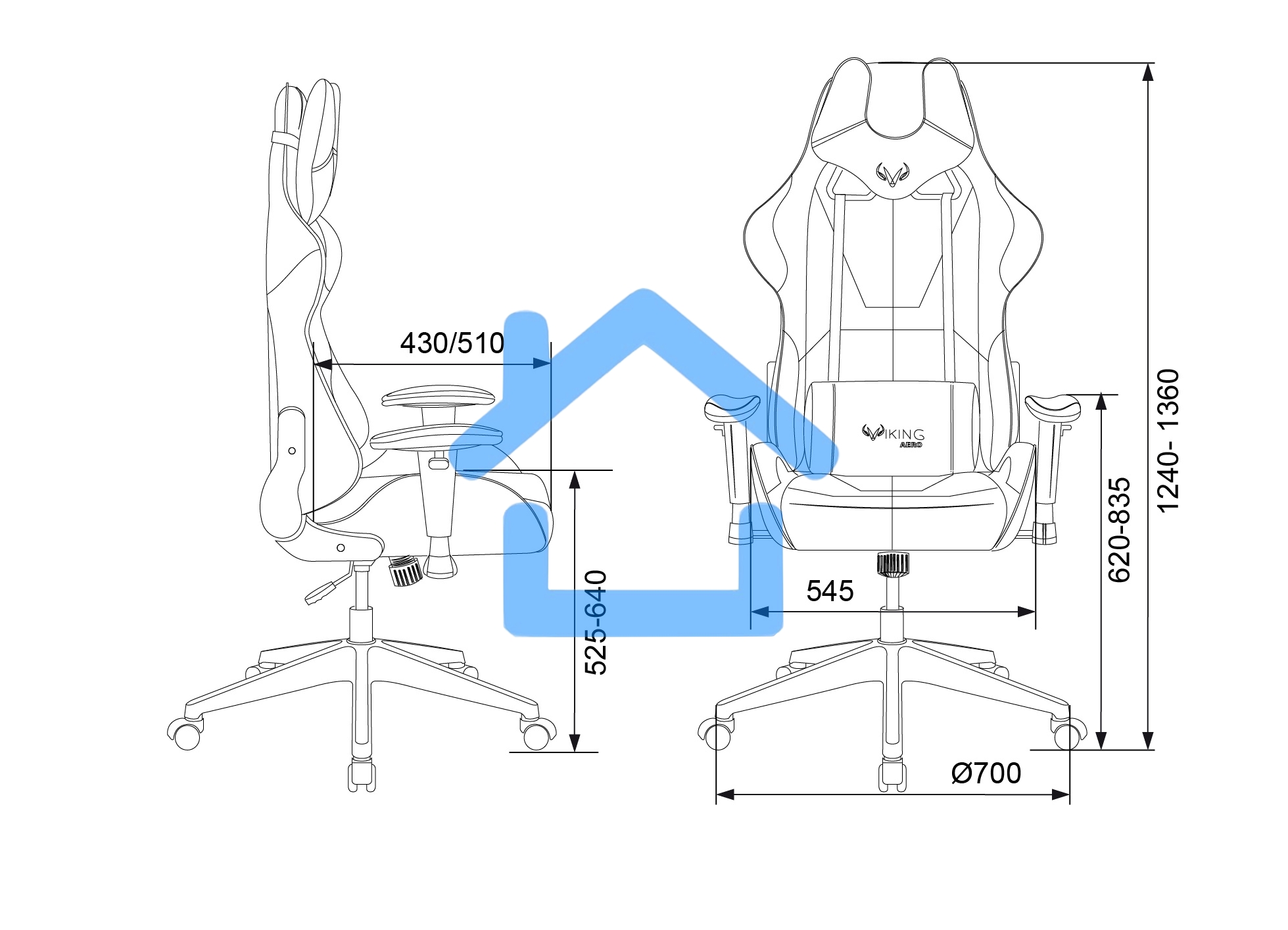 Кресло игровое Бюрократ VIKING 5 AERO LGREEN черный/салатовый искусственная кожа