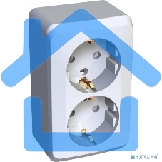 Розетка 2-м ОП Этюд 16А защ. шторки с заземл. белый SchE PA16-008B