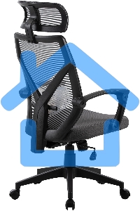 Кресло компьютерное Cactus CS-MC414-GY черный/серый, сетка/ткань, с подголов. крестов. пластик, пластик черный