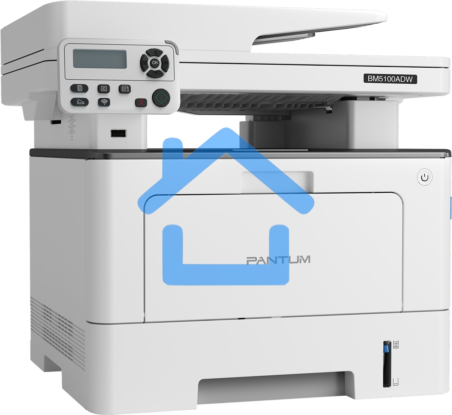 МФУ лазерное Pantum BM5100ADW, A4, ч/б, печ. до 40 стр/мин., скан. до 24 стр/мин., 1200x1200dpi, USB, RJ-45, Wi-Fi