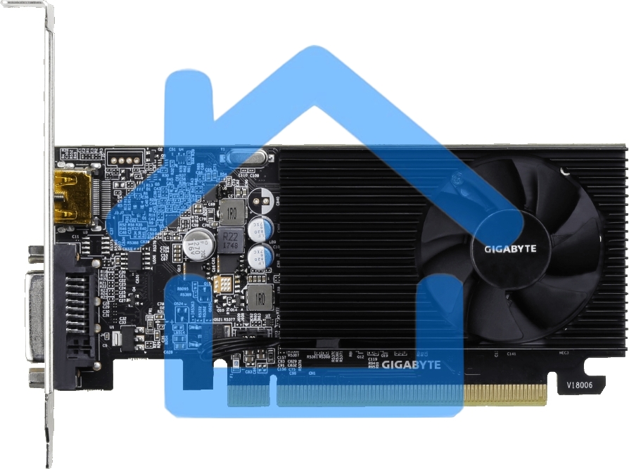 Видеокарта Gigabyte GV-N1030D4-2GL NVidia GeForce GT 1030, 2Gb DDR4/64-bit, PCI-Ex16 3.0, DVI-Dx1, HDMI2.0bx1, LP, 2-slot cooler, Retail