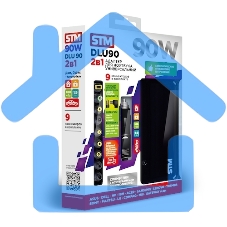 Адаптер для ноутбуков STM Dual DLU90, 90W, EU AC power cord& Car Cigaratte Plug, USB(2.1A)
