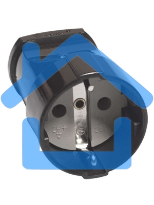 Штепсель с заземл. черный 16А 250В (еврослот) UNIVersal А1020