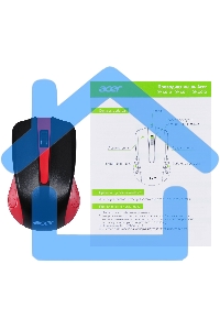 Мышь проводная Acer OMW012 черный/красный, 1200 dpi, USB, кнопки - 3