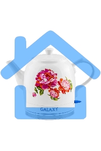 Чайник электрический Galaxy Line GL 0503, белый, керамический корпус, 1400 Вт, 1,4 л, индикатор работы, указатель максимального уровня воды
