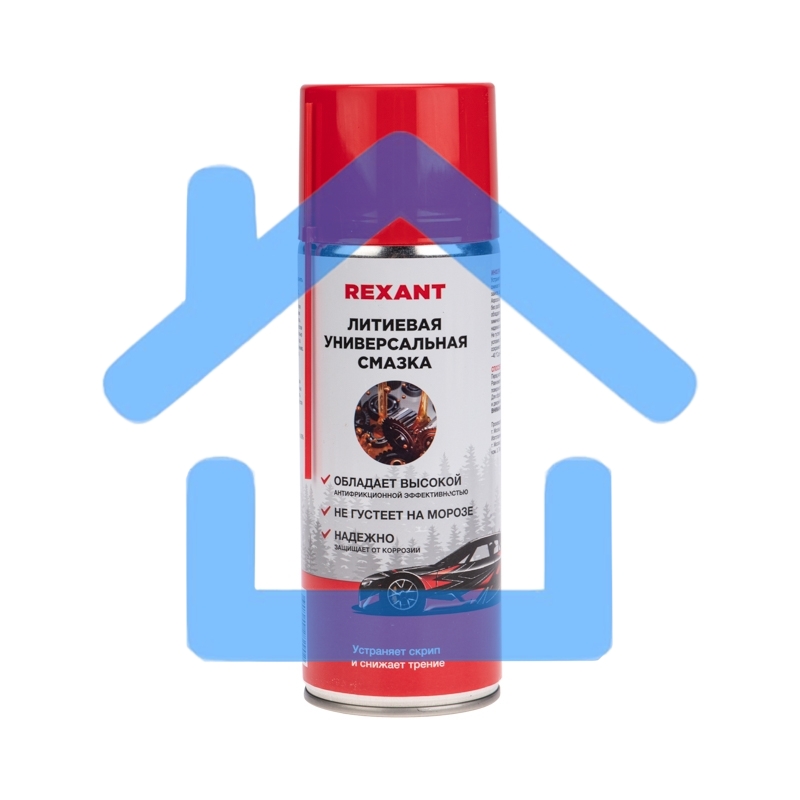 Смазка универсальная литиевая 520мл, аэрозоль Rexant