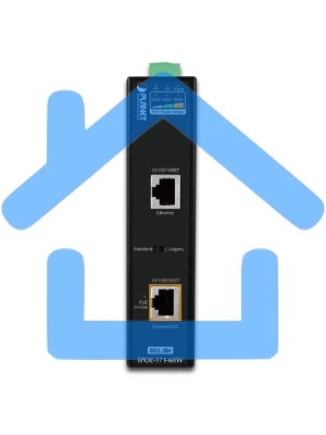 Индустриальный PoE инжектор IPOE-171-60W IP30, Industrial Single-Port 10/100/1000Mbps 802.3bt PoE++ Injector (60 Watts, Legacy mode support, PoE Usage LED, -40 to 75 C)