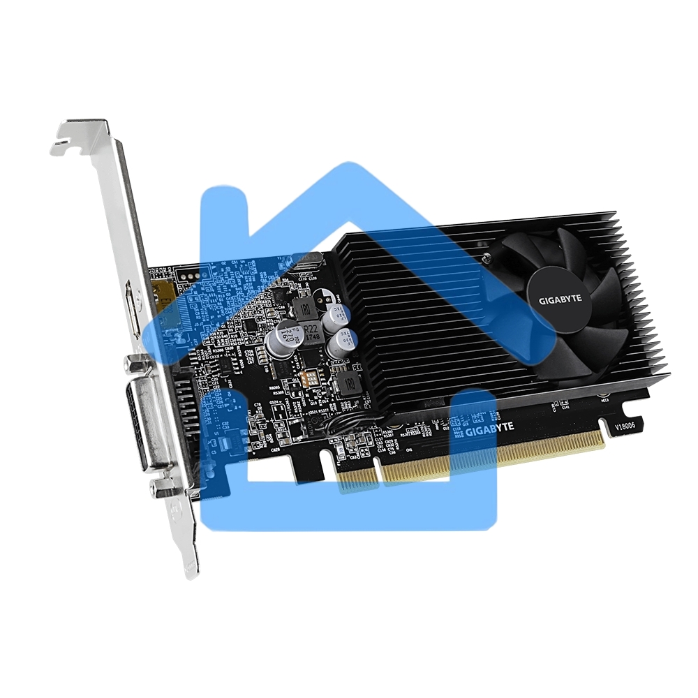 Видеокарта Gigabyte GV-N1030D4-2GL NVidia GeForce GT 1030, 2Gb DDR4/64-bit, PCI-Ex16 3.0, DVI-Dx1, HDMI2.0bx1, LP, 2-slot cooler, Retail