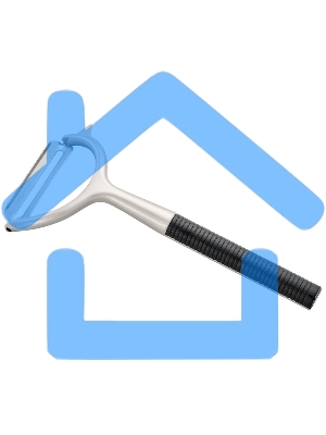 Овощечистка Mallony с гориз. лезв-м,серии Eletto, сплав цинка никелированный,ABS пластик (ручка)