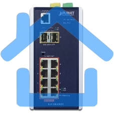 Индустриальный PoE коммутатор IGS-10020HPT для монтажа в DIN-рейку IP30 L2+ SNMP Manageable 8-Port Gigabit POE+(AT) Switch + 2-Port Gigabit SFP Industrial Switch (-40 to 75 C), ERPS Ring Supported, 1588