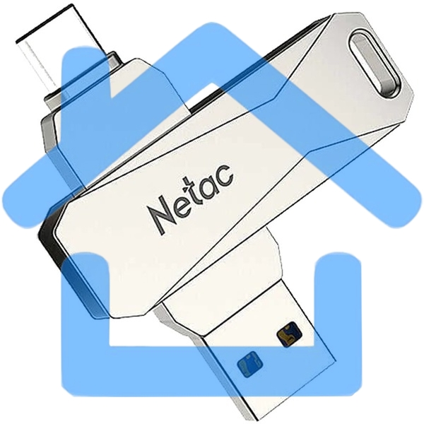 Флешка USB R/W Netac U782C, 256Gb, USB3.0, серебристый