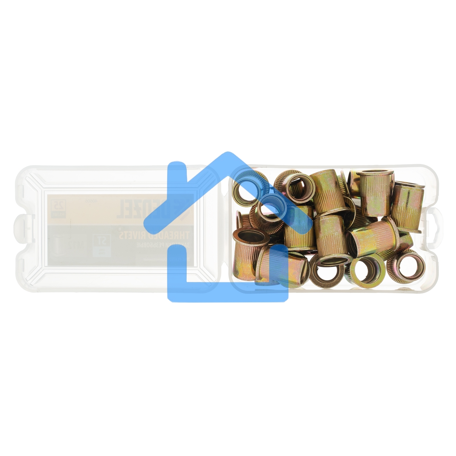 Заклепки резьбовые Denzel стальные, оцинкованные, М12, пластиковый кейс, 25 шт.