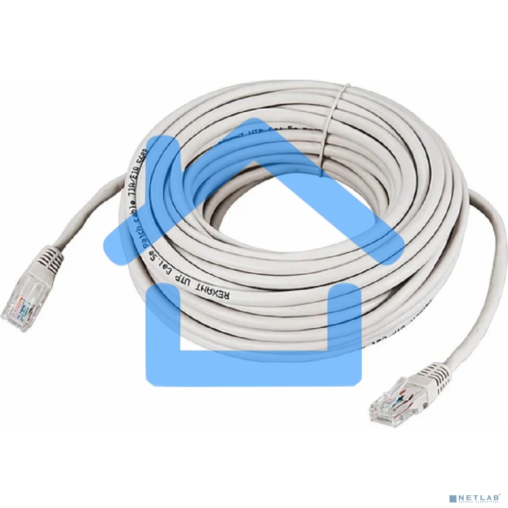 Пaтч-корд Rexant U/UTP, кат.5e, RJ45-RJ45, неэкранированный, PVC серый, 20м