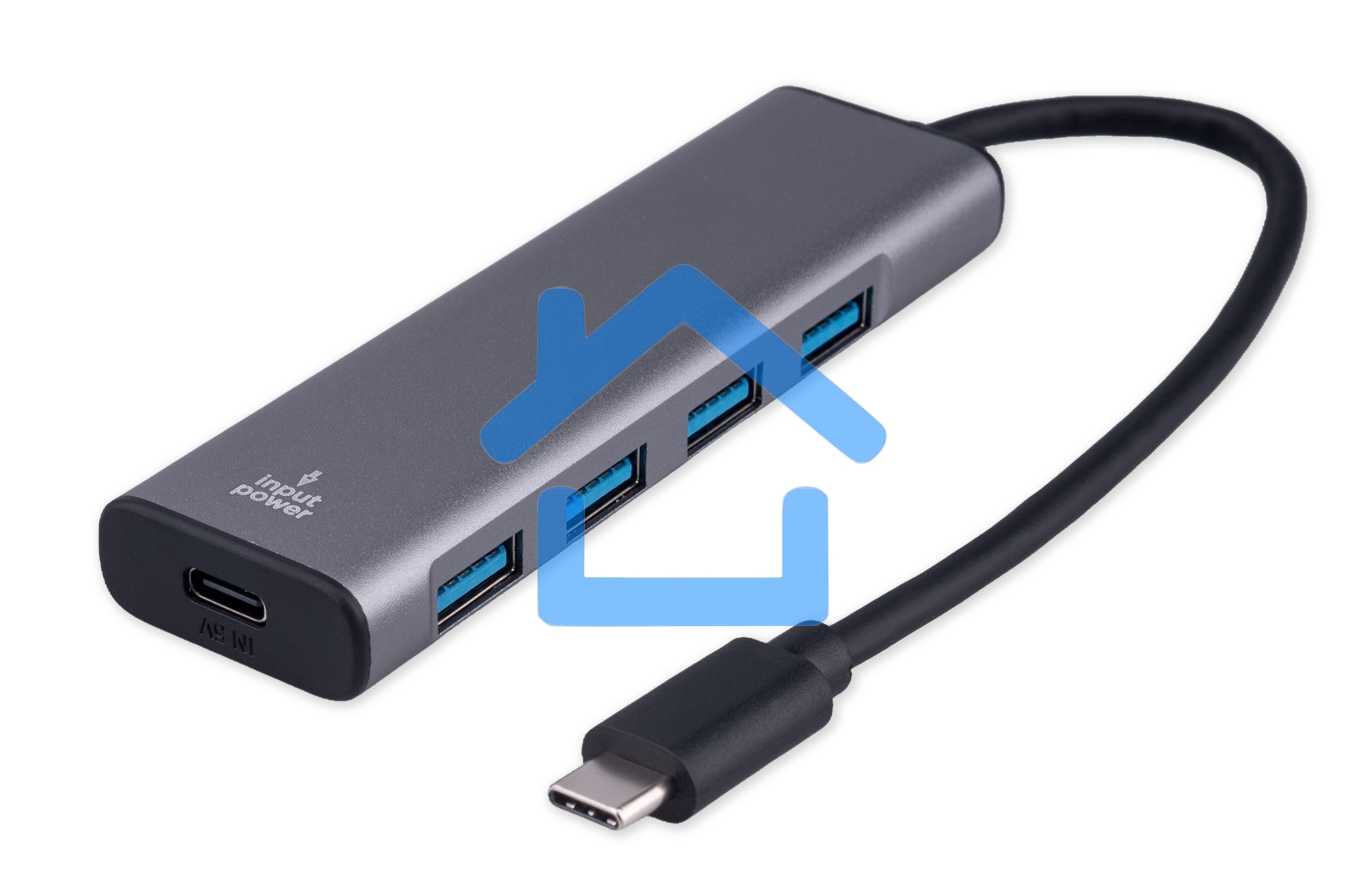 Разветвитель USB3.1 Gembird UHB-U3P7-02, 7хUSB, с доп.питанием (порт Type-C), OTG, кабель Type-C 19см, алюминий, коробка