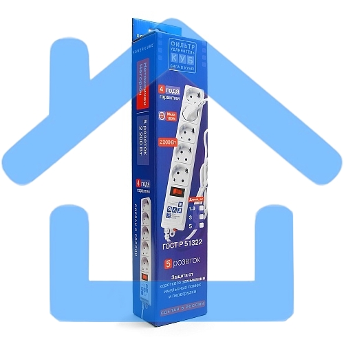 Сетевой фильтр Powercube SPG-B-6-WHITE 1.9м (5 розеток) белый (коробка)