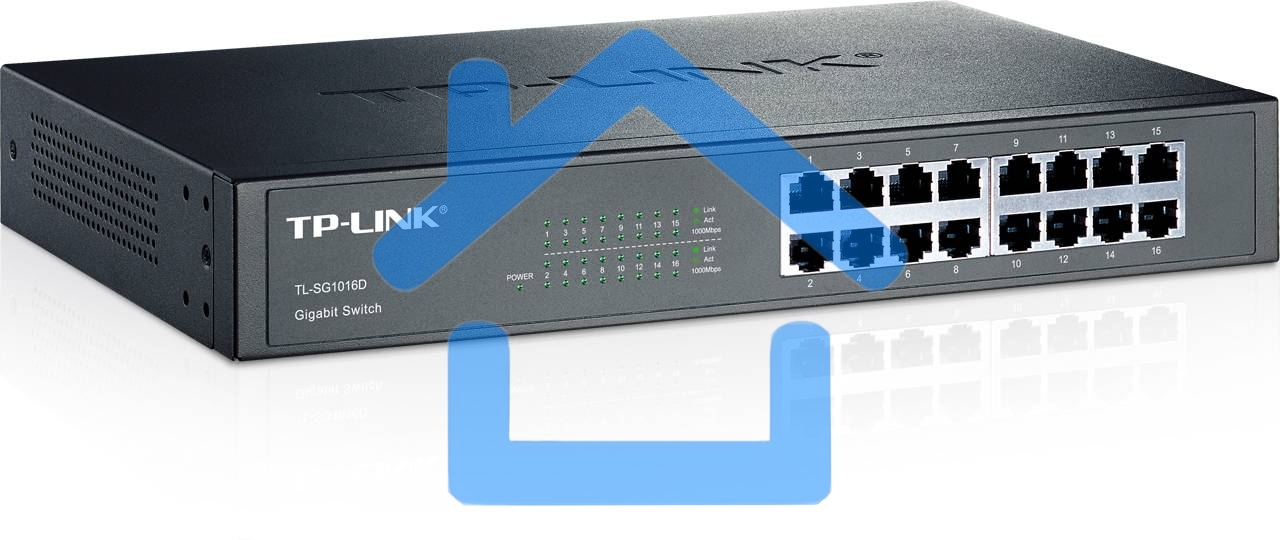 Коммутатор TP-Link SMB TL-SG1016D неуправляемый настольный/19U 16x10/100/1000BASE-T