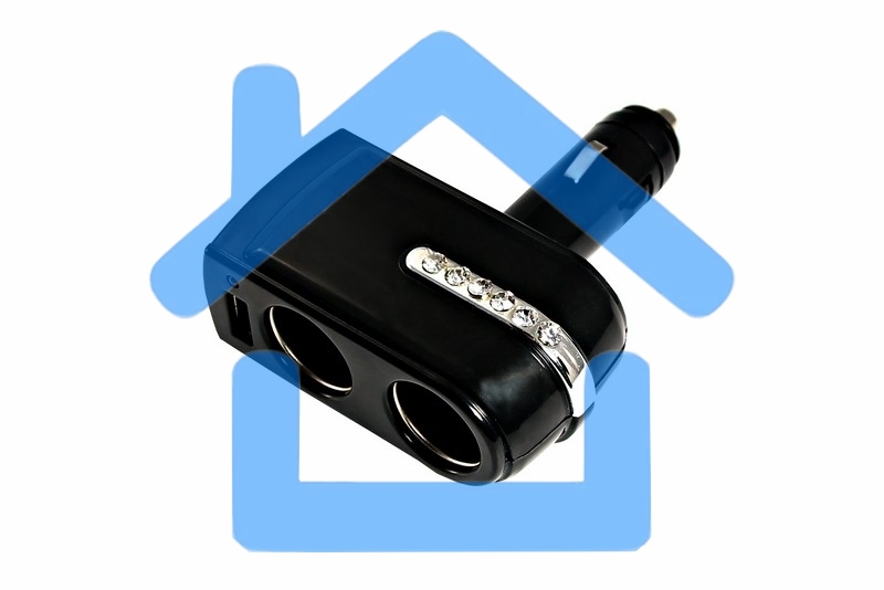Разветвитель автоприкуривателя 2 гнезда 1хUSB (5 V 1000 mA) Rexant