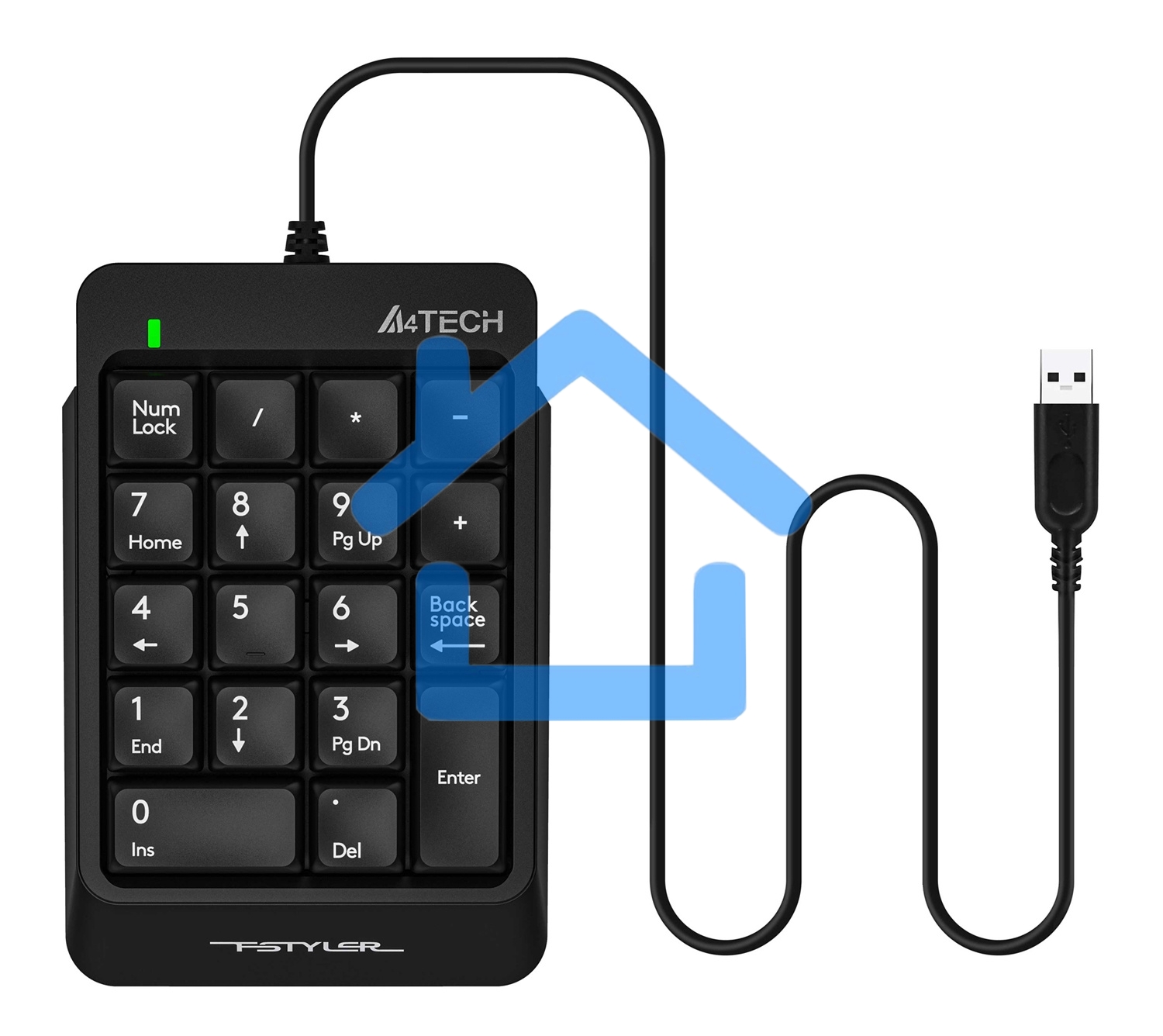 Числовой блок A4Tech Fstyler FK13P проводной, USB, черный