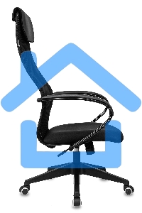 Кресло руководителя Бюрократ CH-607 TW-01 черный, сетка/ткань с подголов. крестовина пластик