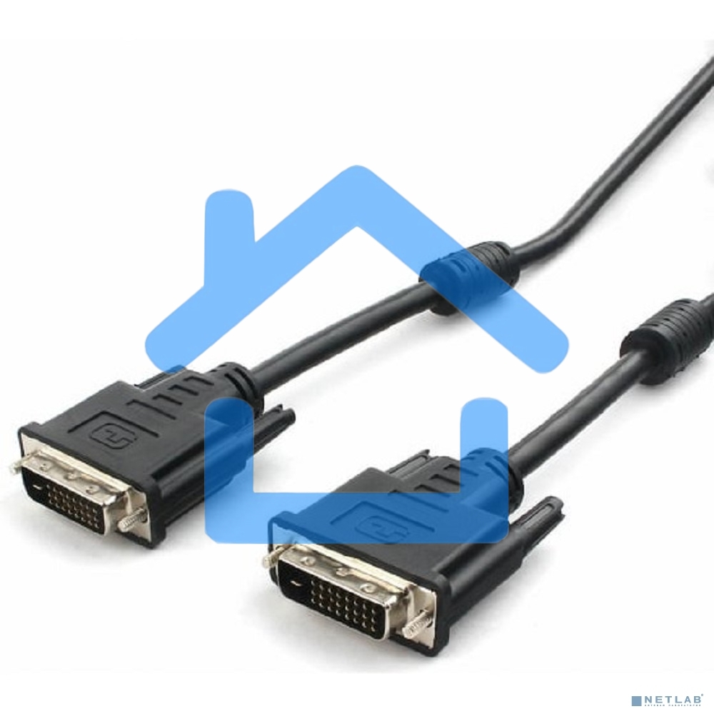 Кабель DVI-D dual link Cablexpert CC-DVI2L-BK-10M, 25M/25M, 10м, черный, экран, феррит.кольца, пакет