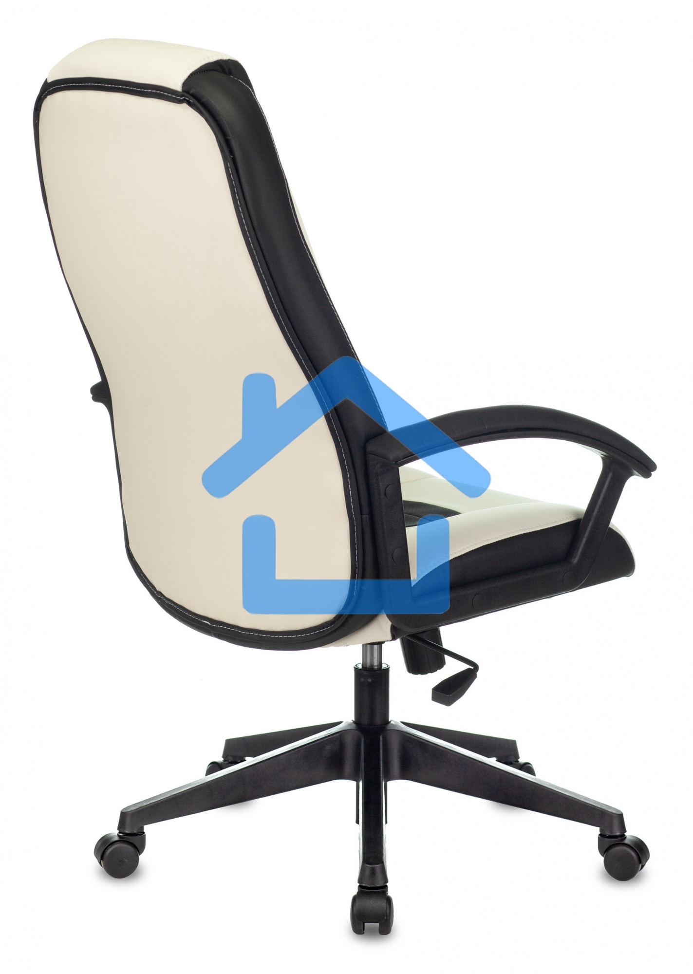 Кресло игровое Бюрократ Zombie 8 белый/черный, искусственная кожа, крестовина пластик