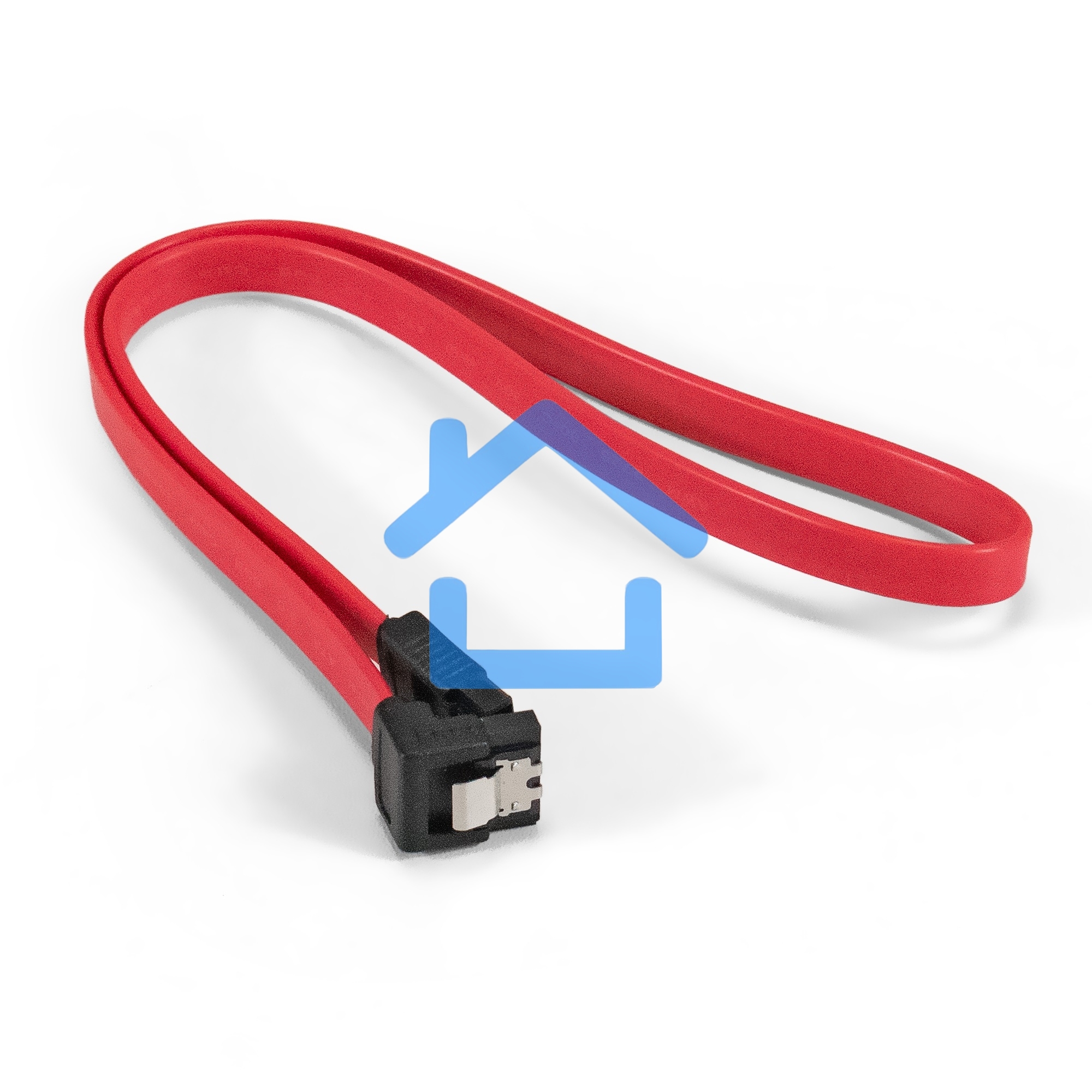 Кабель SATA ExeGate EX-CC-SATADATA90-0.5L (7pin/7pin, угловой разъем, металлические защелки, 0,5м)