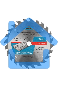 Пильный диск по дереву ф160 х 20 мм, 24 зуба + кольцо 20/16м Gross