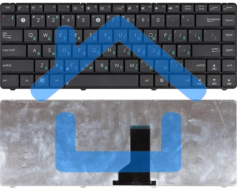 Клавиатура для ноутбука Asus N43 N43J N43JF N43JM N43JQ B43 B43E черная