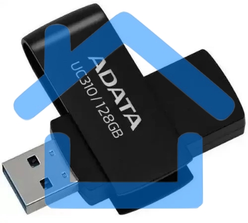 Флешка USB ADATA UC310 (UC310-128G-RBK), 128 Gb, USB 3.2 Gen 1, R/W 100/30, черный