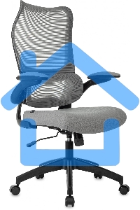 Кресло руководителя Бюрократ Sigma 1 серый, сетка/ткань, крестов. пластик