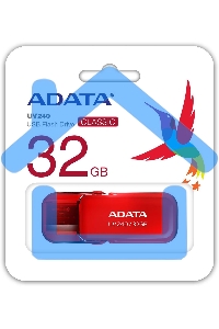 Флешка USB ADATA UV240 (AUV240-32G-RRD), 32 Gb, USB 2.0, R/W 15/5, красный