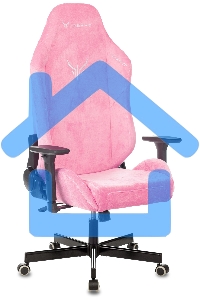 Кресло игровое Knight N1 Fabric розовый Velvet 36 с подголов. крестовина металл